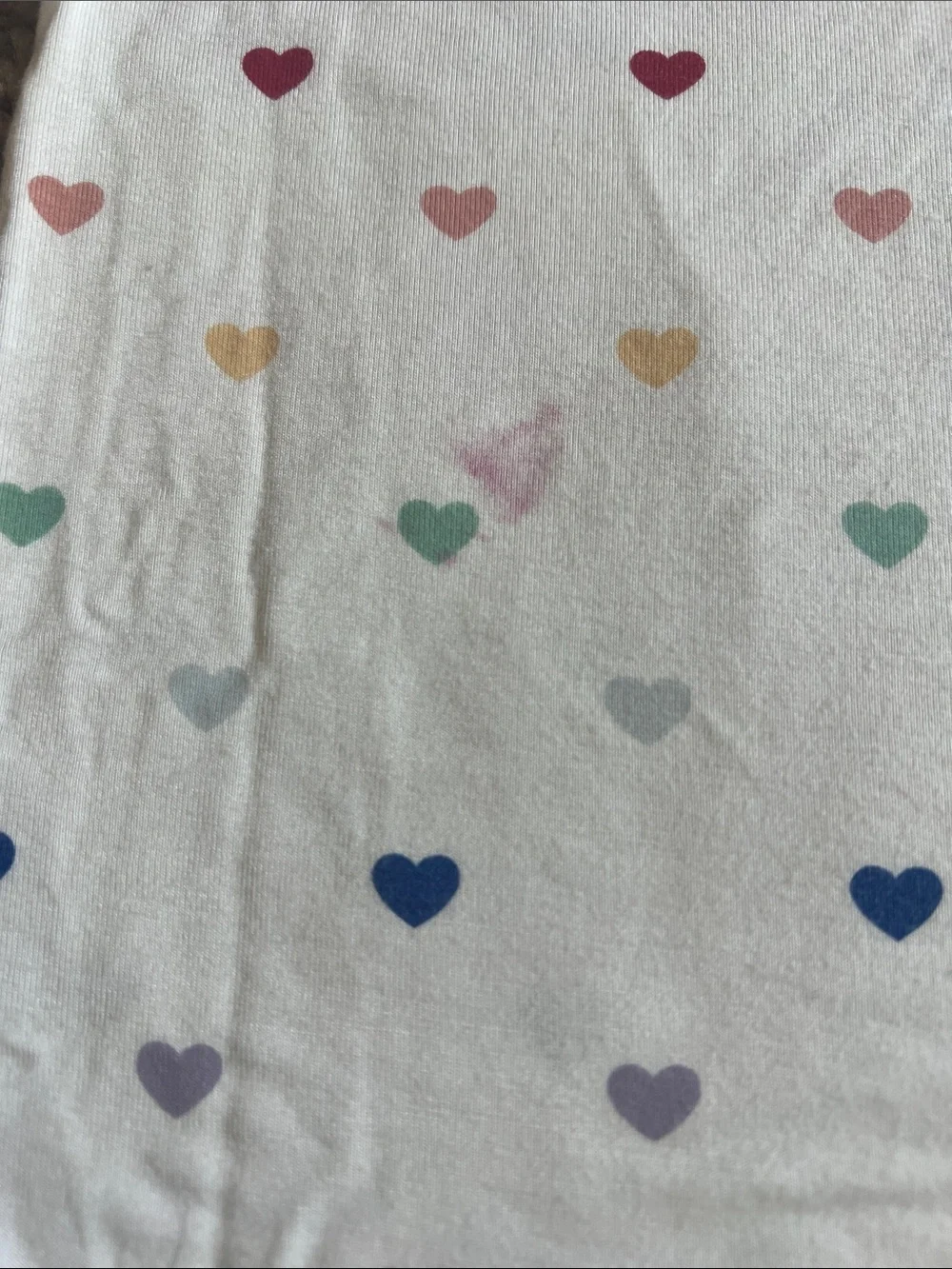 Kyte BABY White Pajama Set with Multicolor Hearts and Red Trim